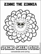 Daisy Scout Coloring Girl Pages Petal Scouts Green Caring Considerate Petals Spring Zinni Makingfriends Zinnia Printable Sheet Flower Printables Conflict sketch template