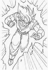 Goku Dragon Ball Coloring Super Saiyan Form Color sketch template