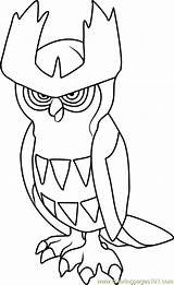 Noctowl Coloringpages101 Nuzleaf Pokémon sketch template