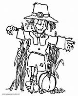 Pages Coloring Thanksgiving Scarecrow Printable Holidays Colouring sketch template