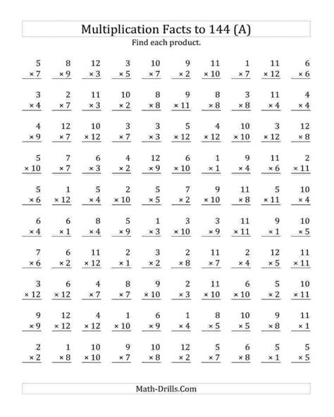 printable math multiplication worksheets   grade math