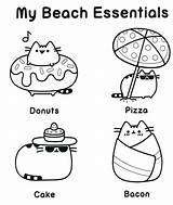 Pusheen Coloring Cat Pages sketch template