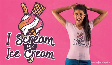 scream ice cream t shirt design vector download
