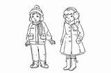 Coloring Clothes Boy Winter Girl Pages Snow Colouring Printable Color Clipart Clip Library Popular Comments sketch template