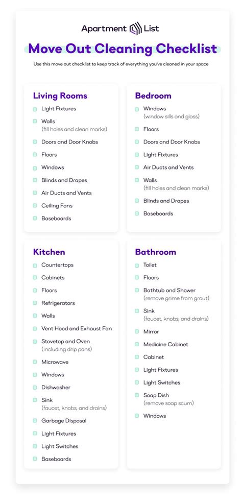 ultimate apartment move  cleaning checklist   move