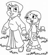 Bheem Chota Coloring Chutki Pages Comments sketch template