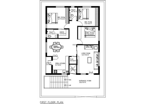 floor bungalow plan drawing  dwg autocad file cadbull images   finder