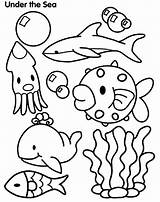 Undersea Creatures Coloring Crayola sketch template