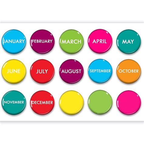 colorful months   year magnets perpetual calendar etsy