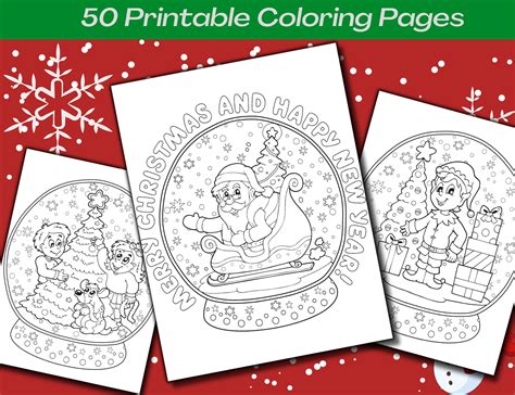 christmas coloring pages  printable christmas coloring etsy