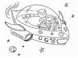 Alien Coloring Pages Space Kids Printable sketch template