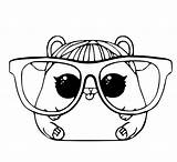 Hamster Coloring Pages Glasses Kids Big sketch template