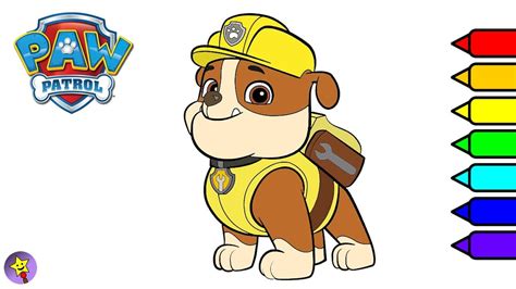 paw patrol coloring book page rubble coloring book page youtube