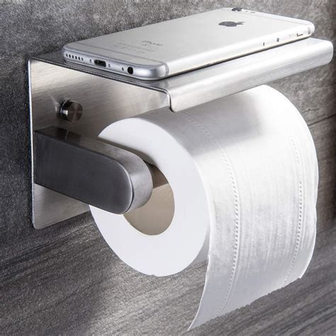 yigii toilet paper holder stainless steel toilet paper roll holder  shelf wall mounted