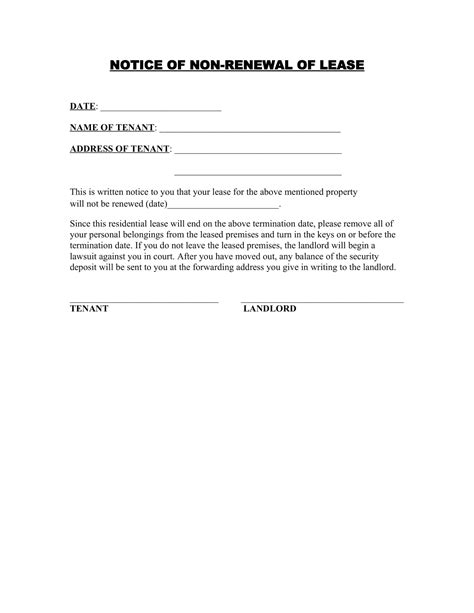 printable  renewing lease letter templates  word tenant