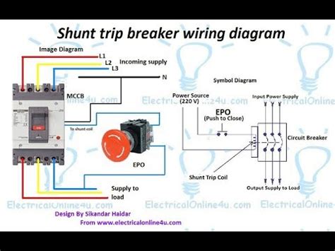 shunt trip breaker wiring diagram  urdu hindi   install