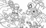 Lego Coloring Spiderman Pages Avengers Marvel Superheroes Sheets Colouring Spider Man Printable Fury Nick Rocks Goblin Green Print Superhero Color sketch template