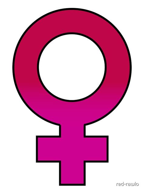 female gender sign stickers  red rawlo redbubble