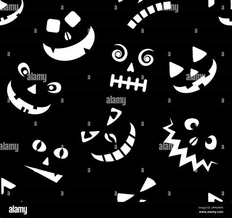 scary face pattern halloween background seamless pattern  cartoon