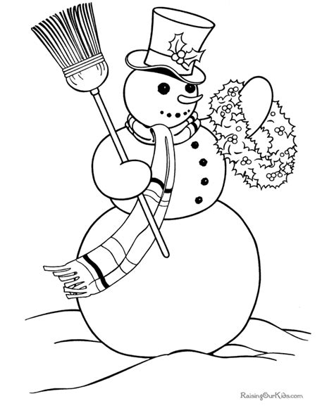 printable christmas coloring sheets snowman