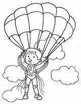 Parachute Paraquedista Pages Nuvens Designlooter Paragliding Tudodesenhos sketch template