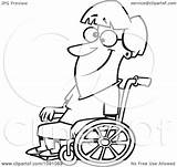 Wheelchair Clipart Coloring Outlined Smiling Woman Illustration Toonaday Royalty Vector Sheets Drawing Yahoo Search Printable Color Visit Results Colouring Getdrawings sketch template