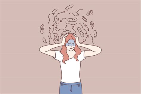 headache brain thinking cartoon illustrations royalty free vector