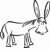 Donkey Drawing Coloring sketch template