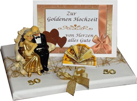 geld geschenk zur goldenen hochzeit mit goldpaar sitzend amazonde handmade
