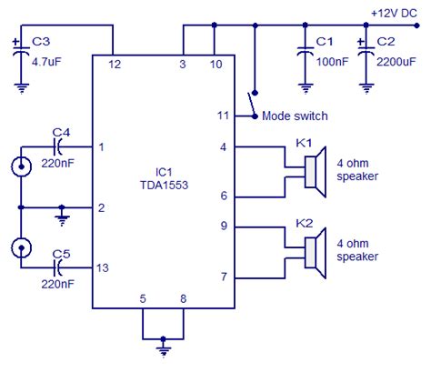 tda car stereo amplifier circuit audio wiring diagram