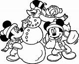 Winter Mickey Coloring Minnie Donald Pages Wecoloringpage sketch template