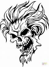 Demon Coloring Pages Evil Skull Hair Drawing Skulls Printable Tattoo Monster Face Stencils Color Template Colouring Supercoloring Getcolorings Demons Choose sketch template