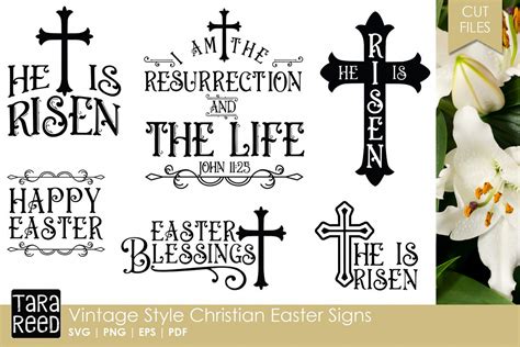 vintage christian easter signs easter svg cut files