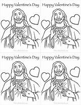 Valentine Cards St Coloring Jesus Catholic Pages Color Valentines Kids Printable Saint Getdrawings Thecatholickid Crafts Getcolorings sketch template