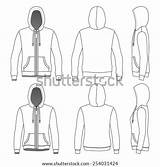 Hoodie Illustration Vector Zip Template Fashion Illustrator Jacket Templates Blank Isolated Zipper Hoodies Views Side Front Men Women Back Sketch sketch template