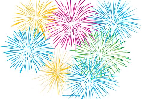 colored fireworks  white background  vector art  vecteezy
