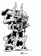 Chaos Marine Warhammer Drawing Coloring Pages 40k Space Template Marines Deviantart Choose Board sketch template
