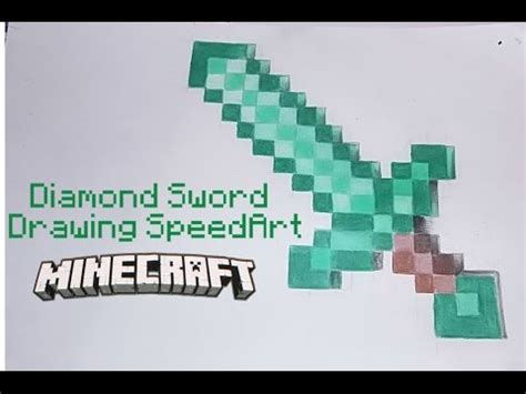 draw minecraft diamond sword youtube