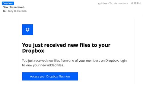 dropbox email phishing scam tonyhermancom