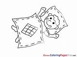Pillow Sheet Coloring Colouring Title sketch template