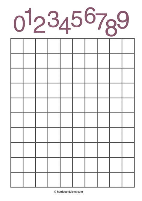 number paper  plain  square printable teaching resources