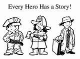 Hero Community Coloring Pages Reading Story Template sketch template