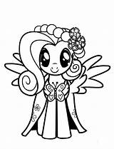 Coloring Fluttershy Pony Little Pages Kids sketch template
