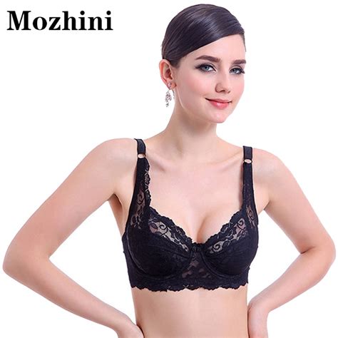 mozhini sexy push up bra underwear women thin padded lace comfortable