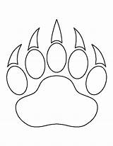 Bear Printable Paw Outline Template Pattern Print Paws Beading Stencils Choose Board Crafts Patterns sketch template