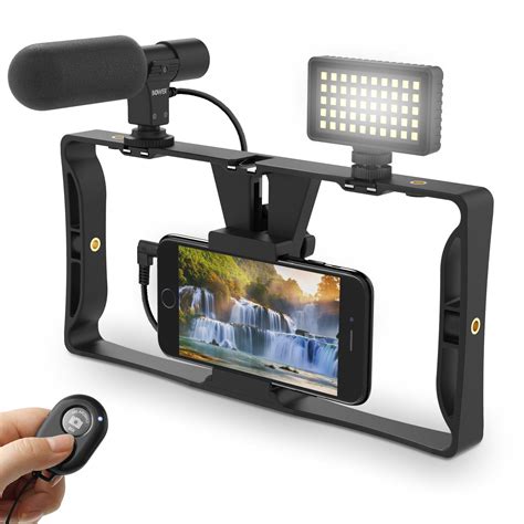 bower ultimate vlogger pro kit  smartphone rig hd microphone  led light  diffusers