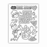 Maze Spaghetti Pizza Meal Way Find sketch template
