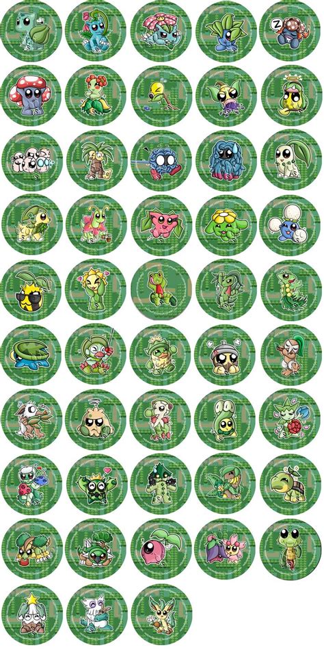 Grass Type Pokemon Badges By Redpawdesigns On Deviantart Pokemon