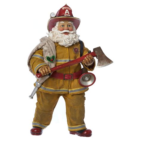 kurt adler   fabriche fireman santa christmas home decor  hayneedle