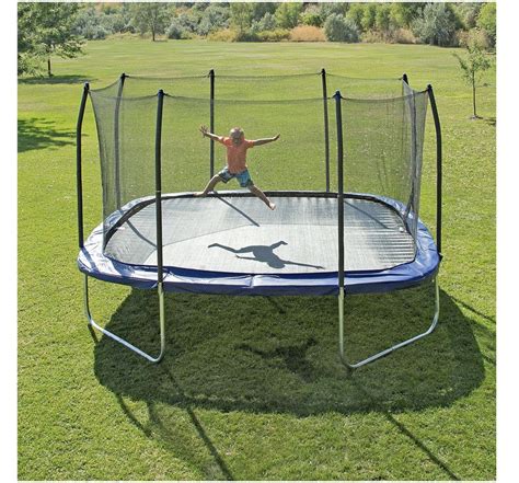 square trampoline enclosed  net  ft  kids squar big giant trampaline skywalker